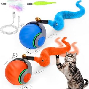 612u8WGnsrL._AC_SL500_ 2PCS互动猫玩具球 充电自动滚动逗猫