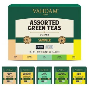 VAHDAM绿茶混合装 5口味20袋 礼品首选