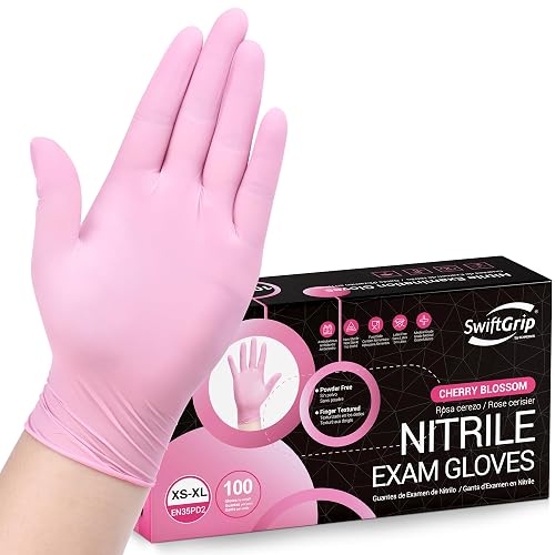SwiftGrip 粉色丁腈手套 XL 100只