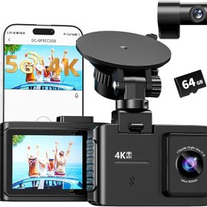 4K双录行车记录仪 前后双摄 64G卡