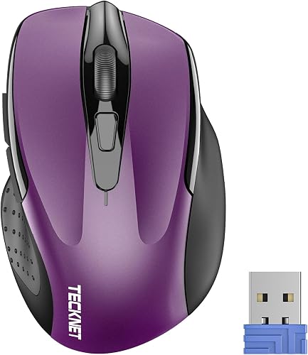 TECKNET无线鼠标 2.4G人体工学 2600DPI 紫色