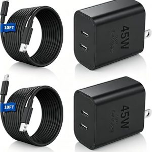 7189yGnoIsL._AC_SL500_ 45W 双口快充充电器+10ft USB-C 线
