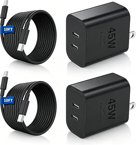 45W 双口快充充电器+10ft USB-C 线