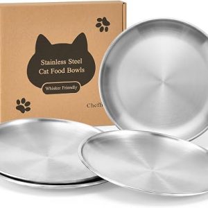 ChefBee 4件装 6.7寸不锈钢浅口猫碗